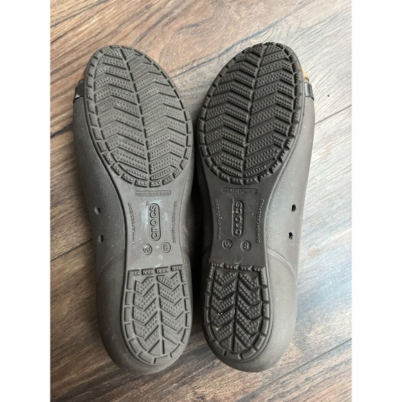 Crocs Womens Cap Toe Tortoise Comfort Slip On Ballet Flats Brown Size 8 - Picture 3 of 4
